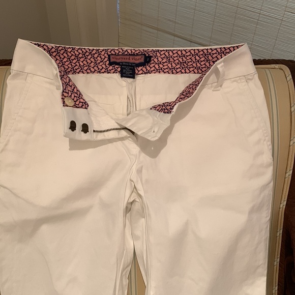 NWOT VINEYARD VINES BOOTCUT STYLE 10” RISE WHITE COTTON SLACKS WITH STRETCH SZ 2 - Picture 3 of 15